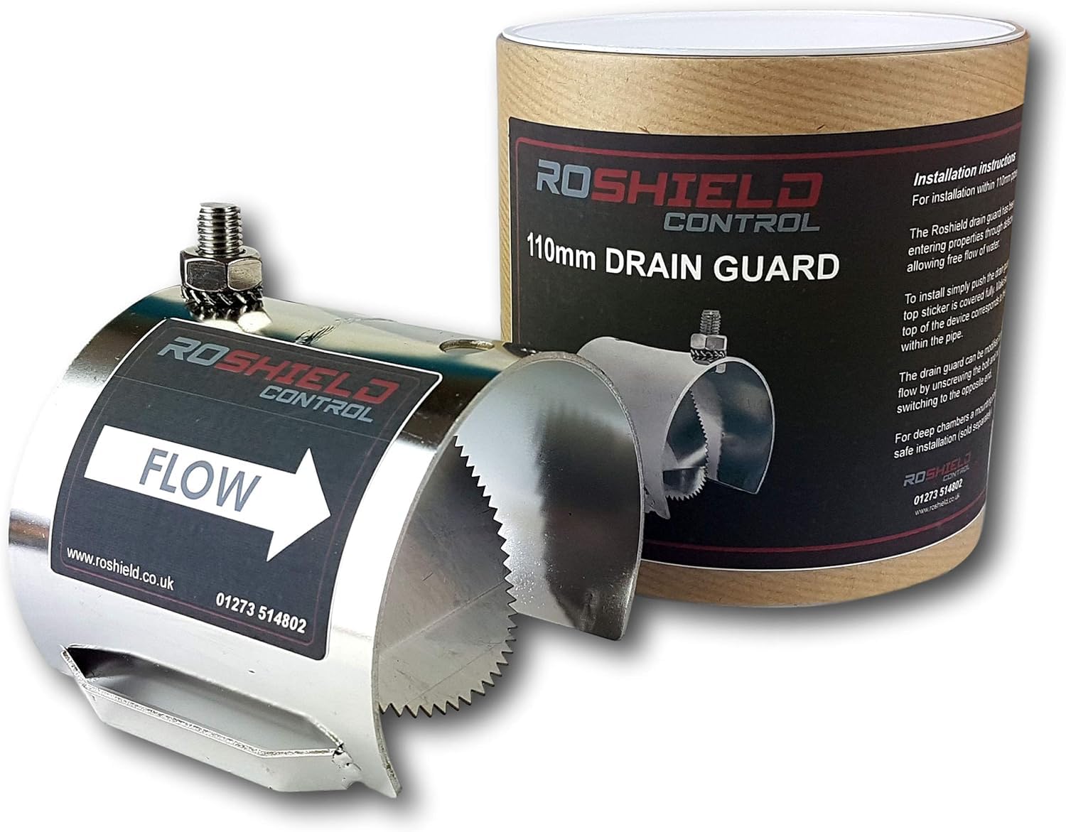 Roshield Rat Drain Guard – 4" Stainless Steel Rodent Flap Prevention