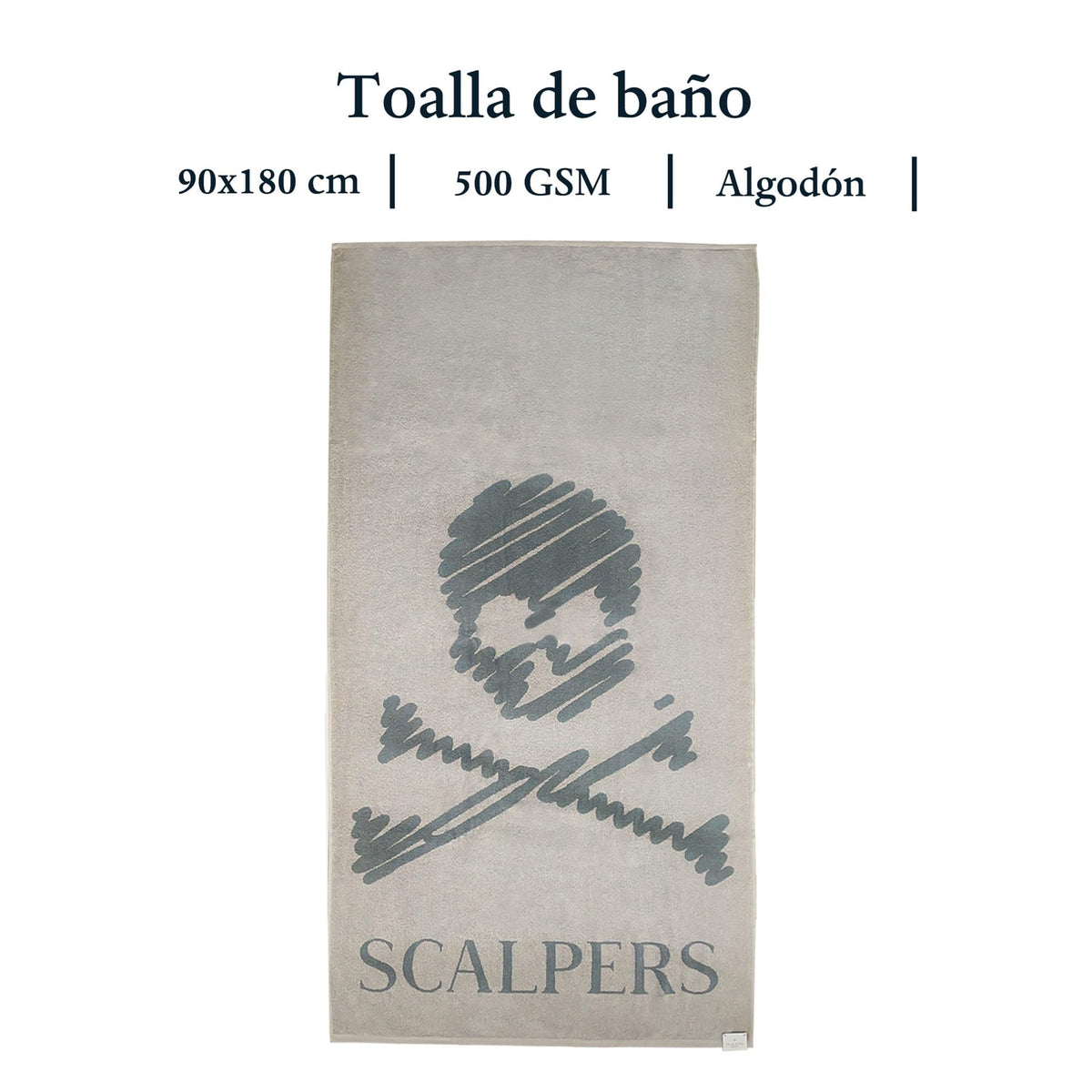 Scalpers Towel 90x180 cm 100% Cotton 500GSM Beige with Logo Home - image 2