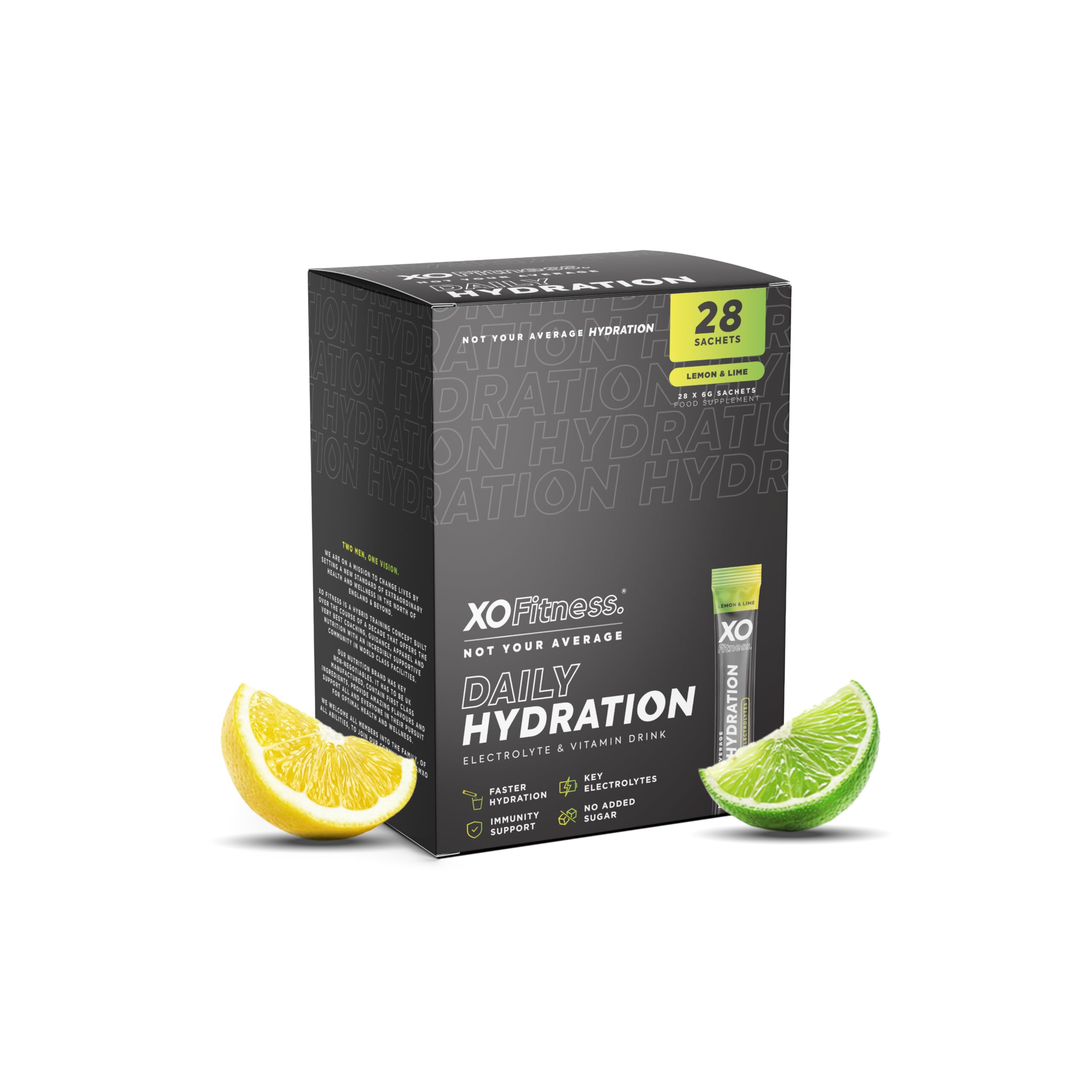 XO Fitness Electrolyte Hydration Sachets - Lemon Lime (28 Count)