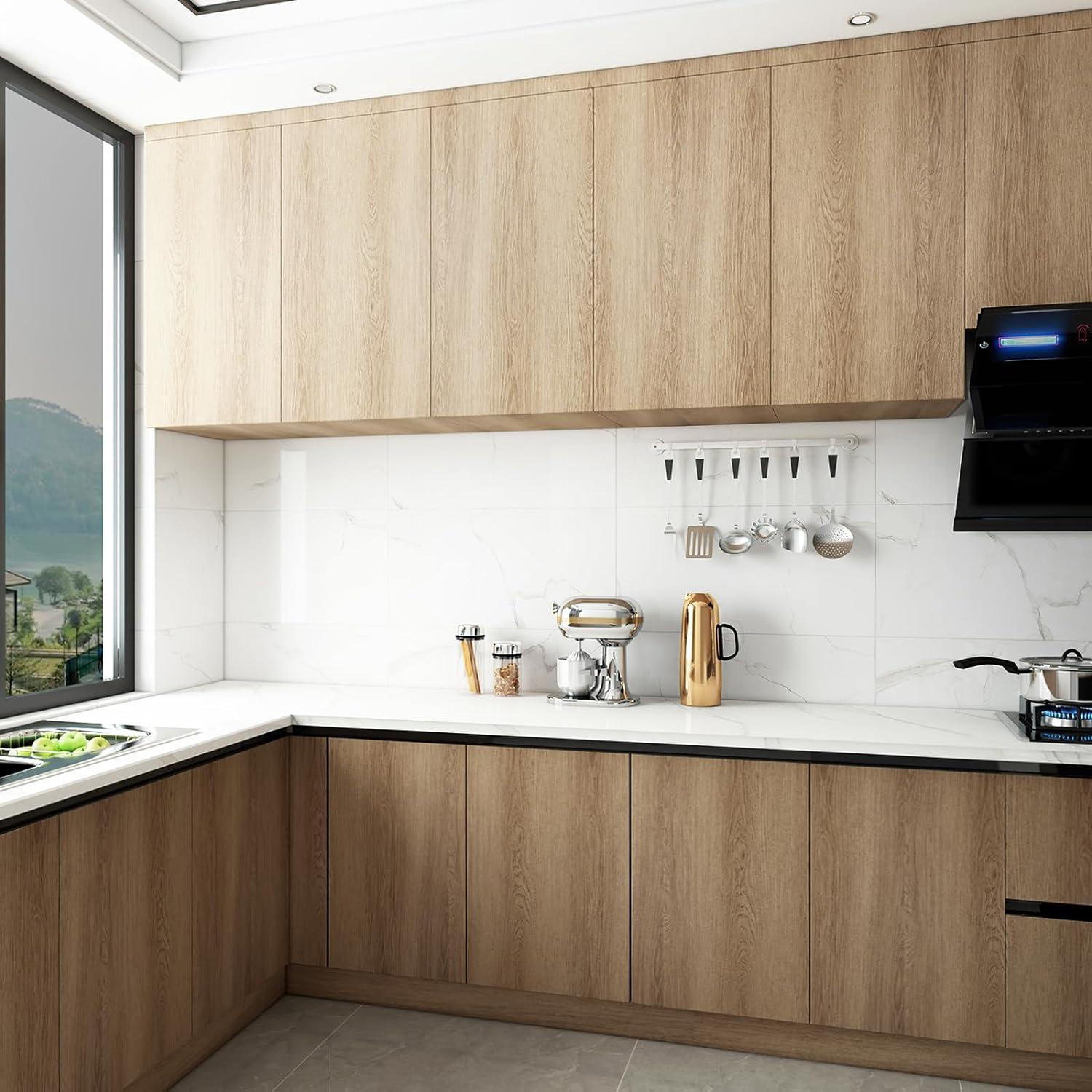 TOTIO Walnut Wood Effect Wallpaper – Matte Peel and Stick Vinyl 31.5x157in