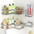 4-Pack Corner Shower Caddy – Stainless Steel Adhesive Shelf