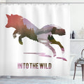 ABAKUHAUS Fox Shower Curtain – Woodland Hunting Fabric Bathroom Decor Set