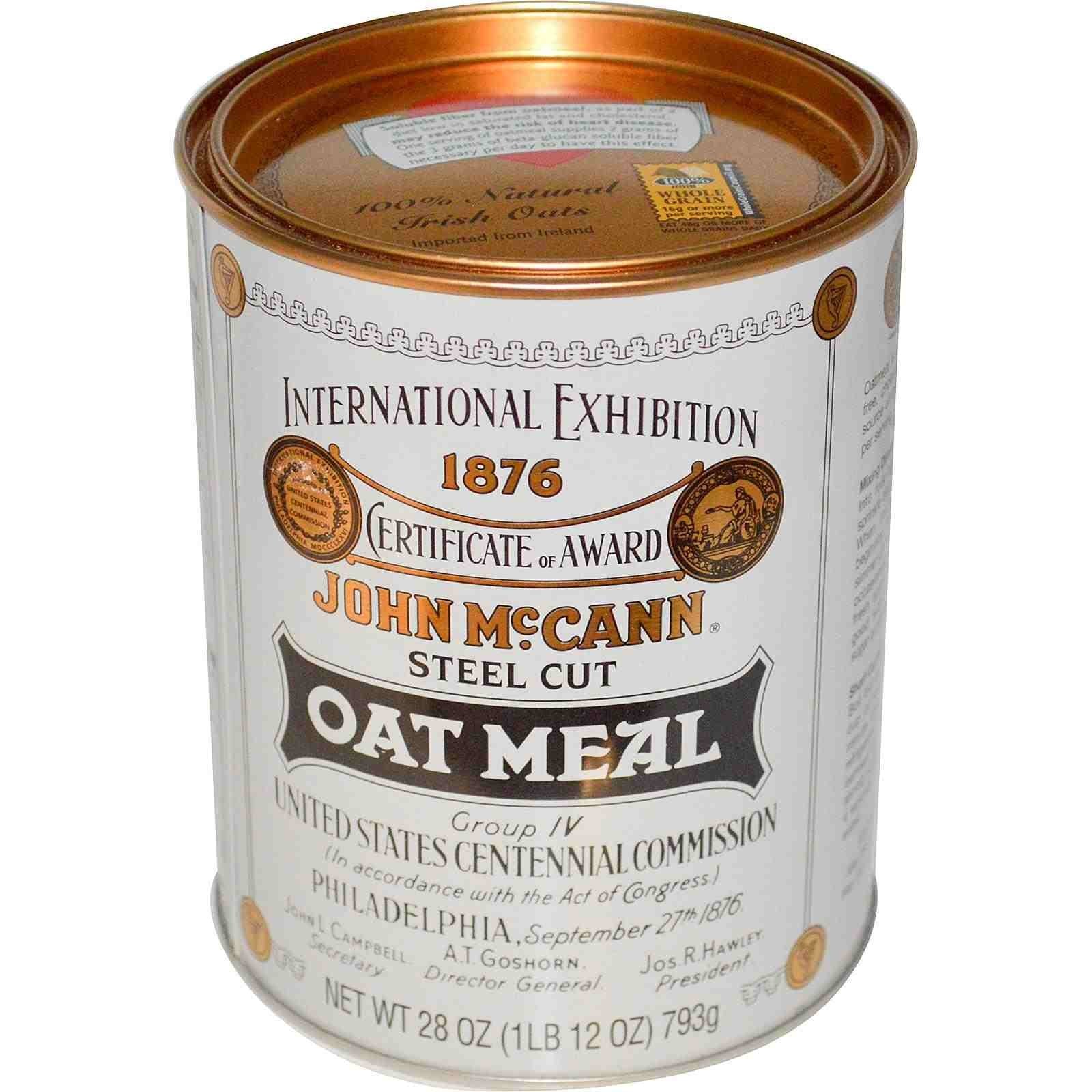 McCann's Steel Cut Irish Oatmeal – Whole Grain Porridge, 28 oz Tin