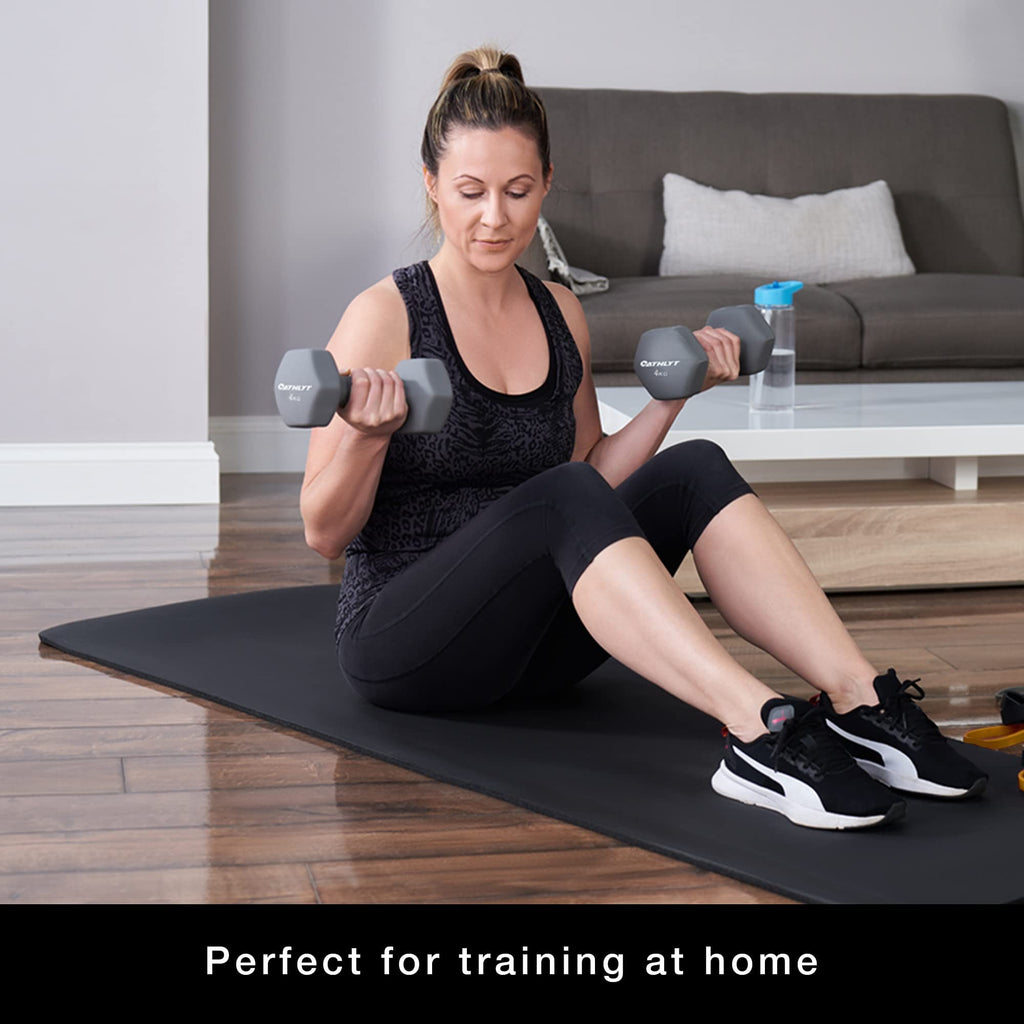 Athlyt Neoprene Dumbbell Weights – 3kg Hexagonal Hand Weights, Set of 2