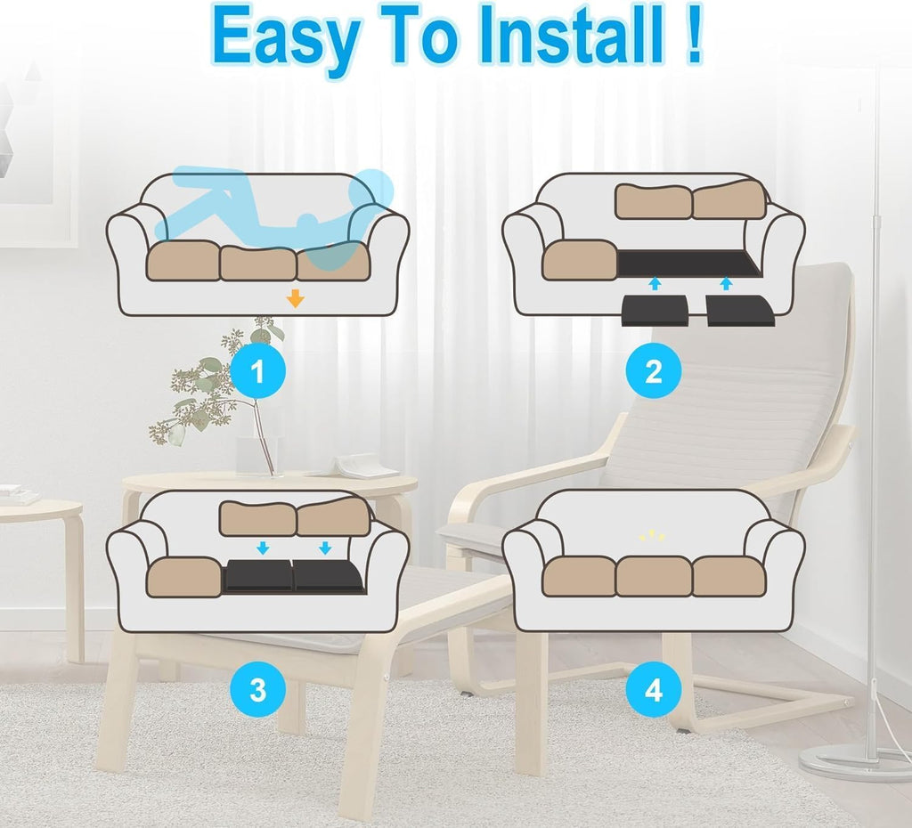 GIONAR 3PCS Sofa Cushion Support - High-Density Foam Sag Repair, 50x50cm