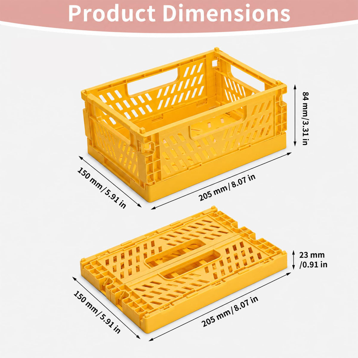 PIANKEKE 4 Pcs Collapsible Storage Boxes, Stackable Storage Baskets, Folding Crates, Foldable Basket - image 2
