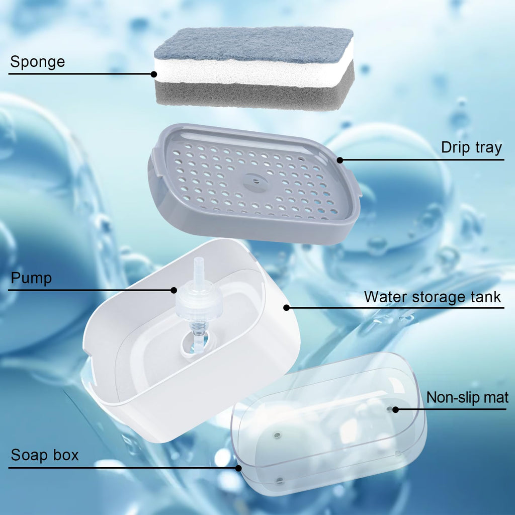 Alyvisun 2 in 1 Soap Dispenser, Dish Soap Dispenser with Sponge Holder - image 4