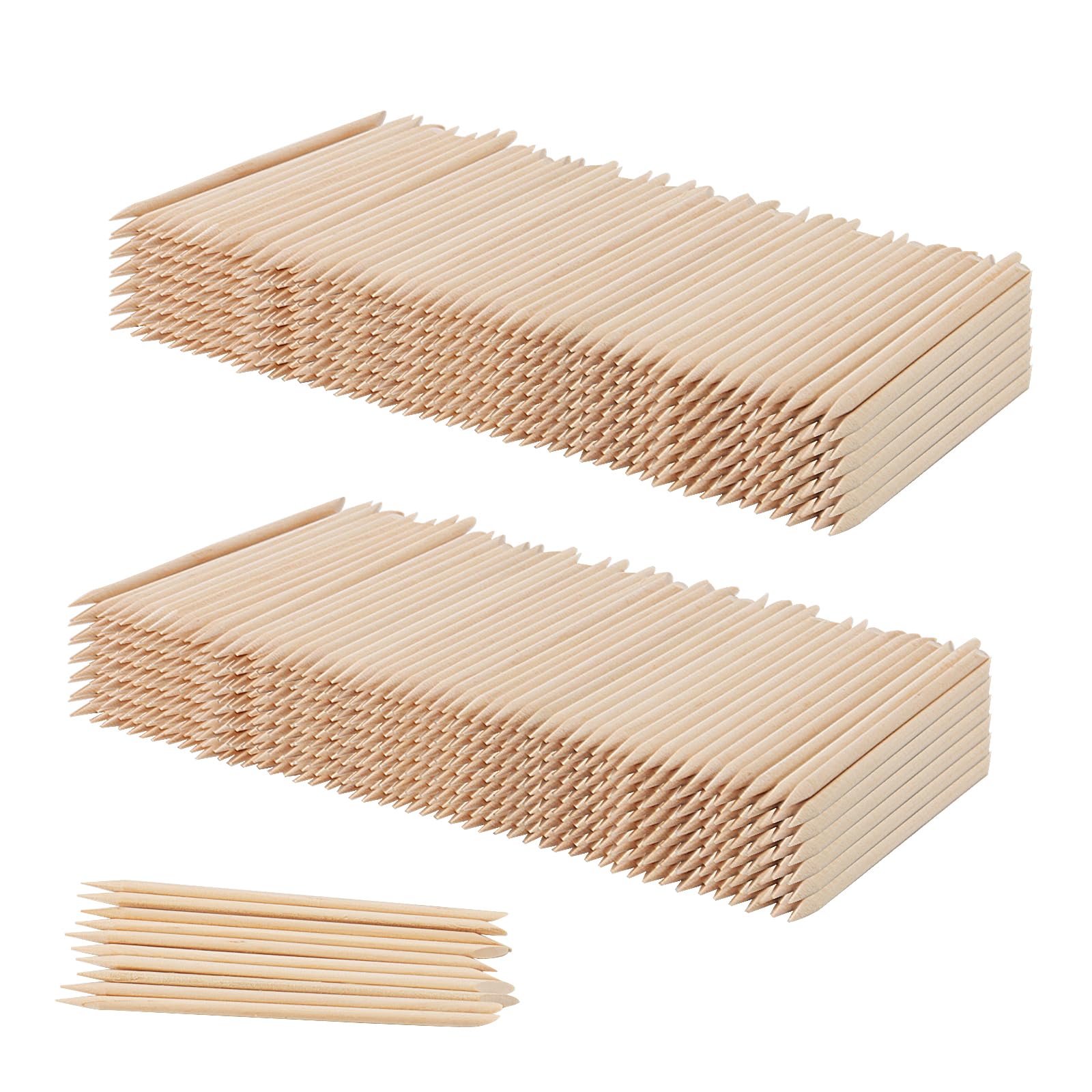 MUKCHAP 1200 PCS Orange Wood Nail Sticks | Double Sided Cuticle Pusher