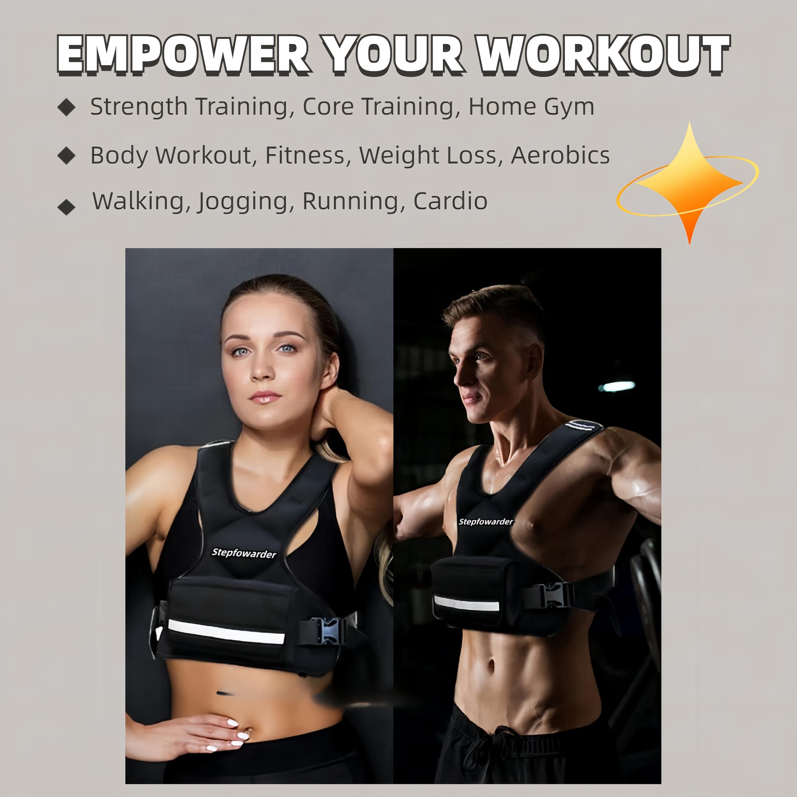 Stepfowarder Weighted Vest - 2-5kg Adjustable Neoprene Strength Vest