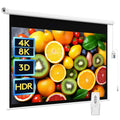 WASJOYE 100" Motorized Projector Screen | 16:9 8K HD Electric Display