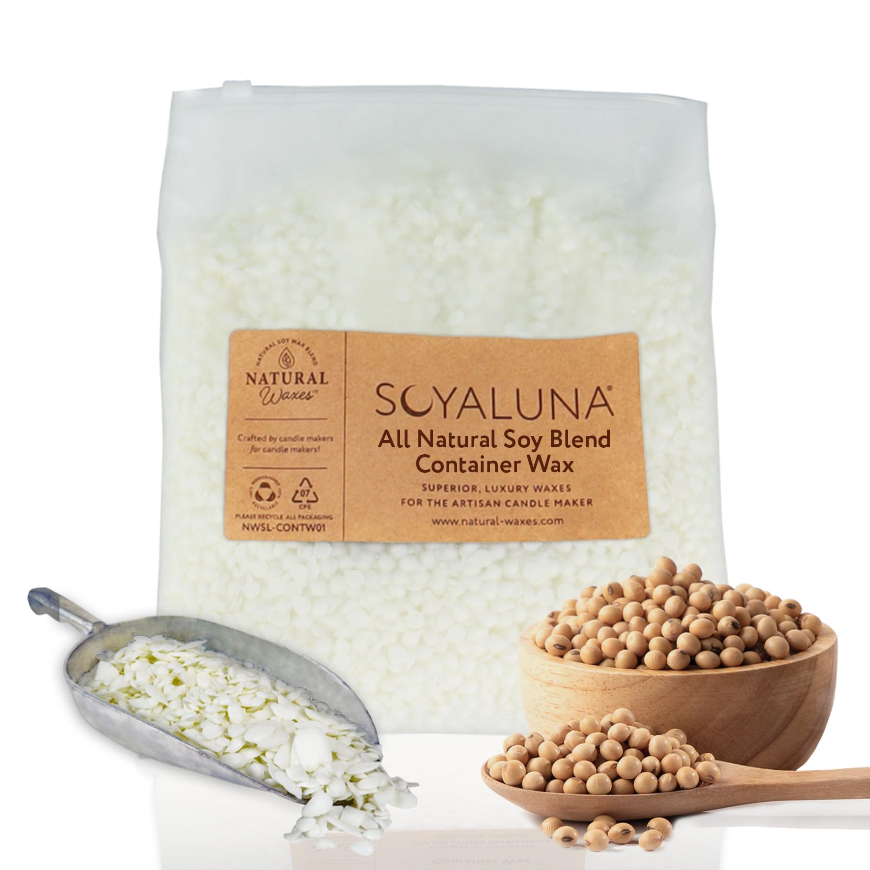 Soyaluna 4kg All Natural Soy Blend Container Wax for Candle Making
