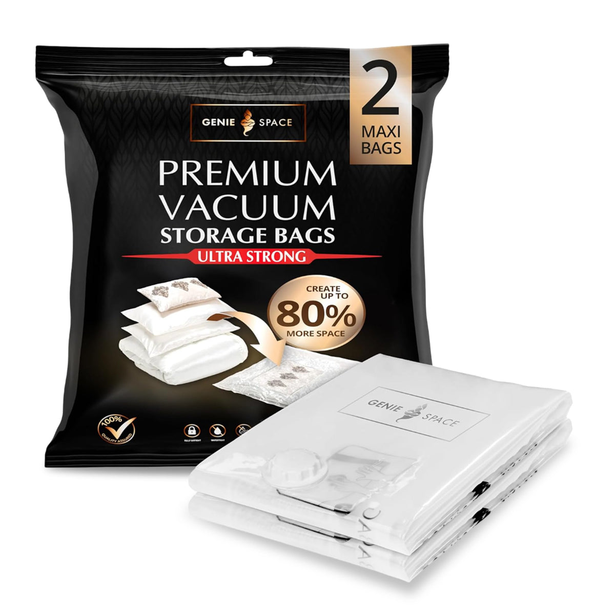 GENIE SPACE Premium Vacuum Storage Bags, Maxi 2 Pack, 110x90 cm - image 1