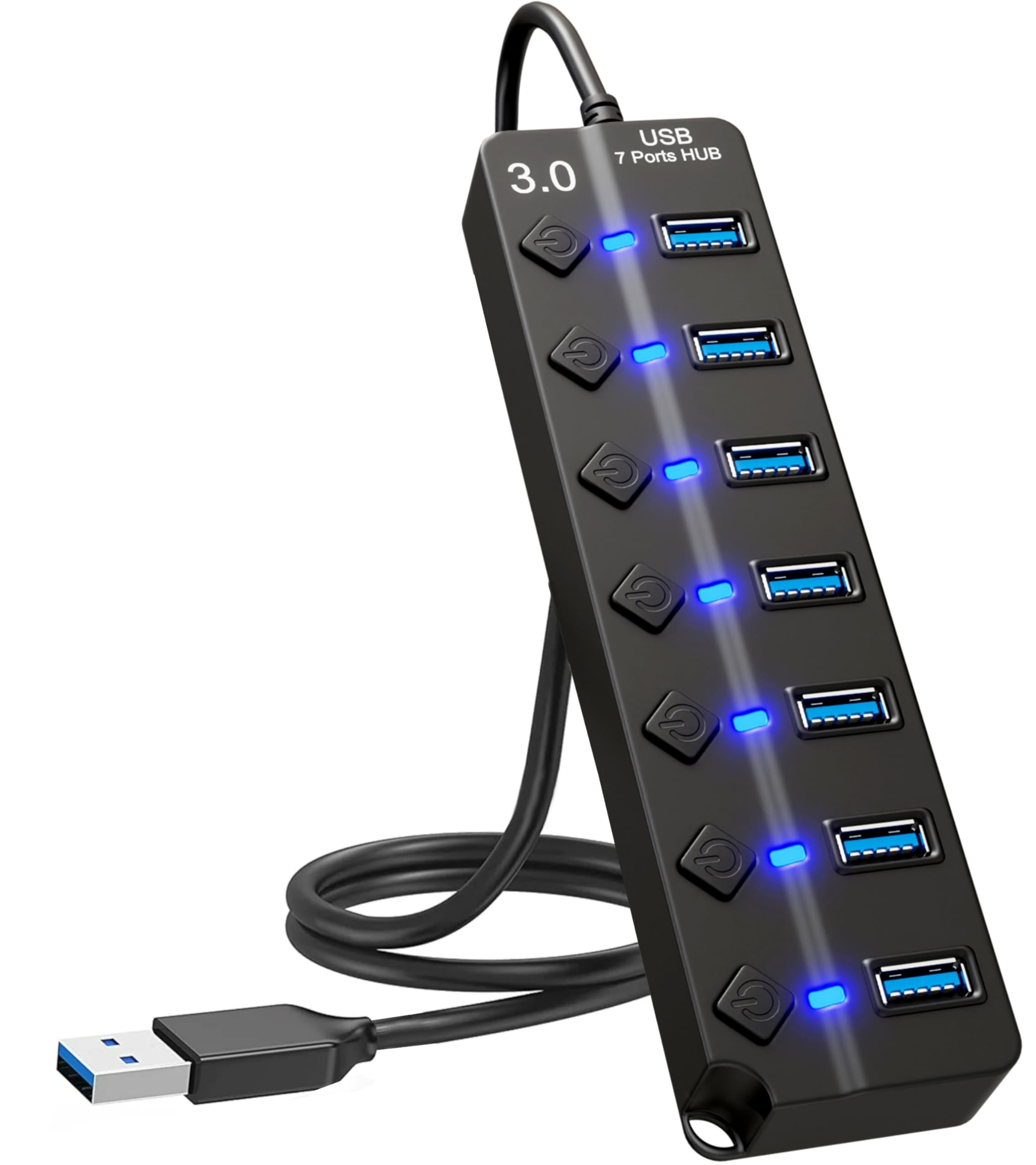 Global Tech 7-Port USB 3.0 Hub with Individual Power Switches