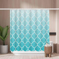 Woutay Blue Geometric Shower Curtain | Mold Resistant Waterproof Polyester
