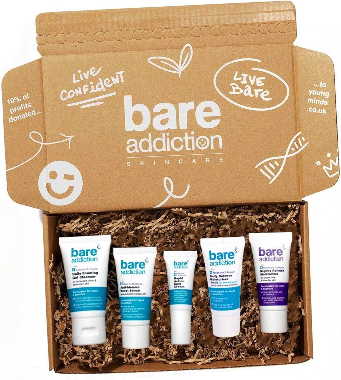 Bare Addiction Skincare Starter Kit | 4-Piece Travel Size Set