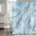 Hnmdmyi Blue Marble Shower Curtain – Waterproof Abstract Art Polyester