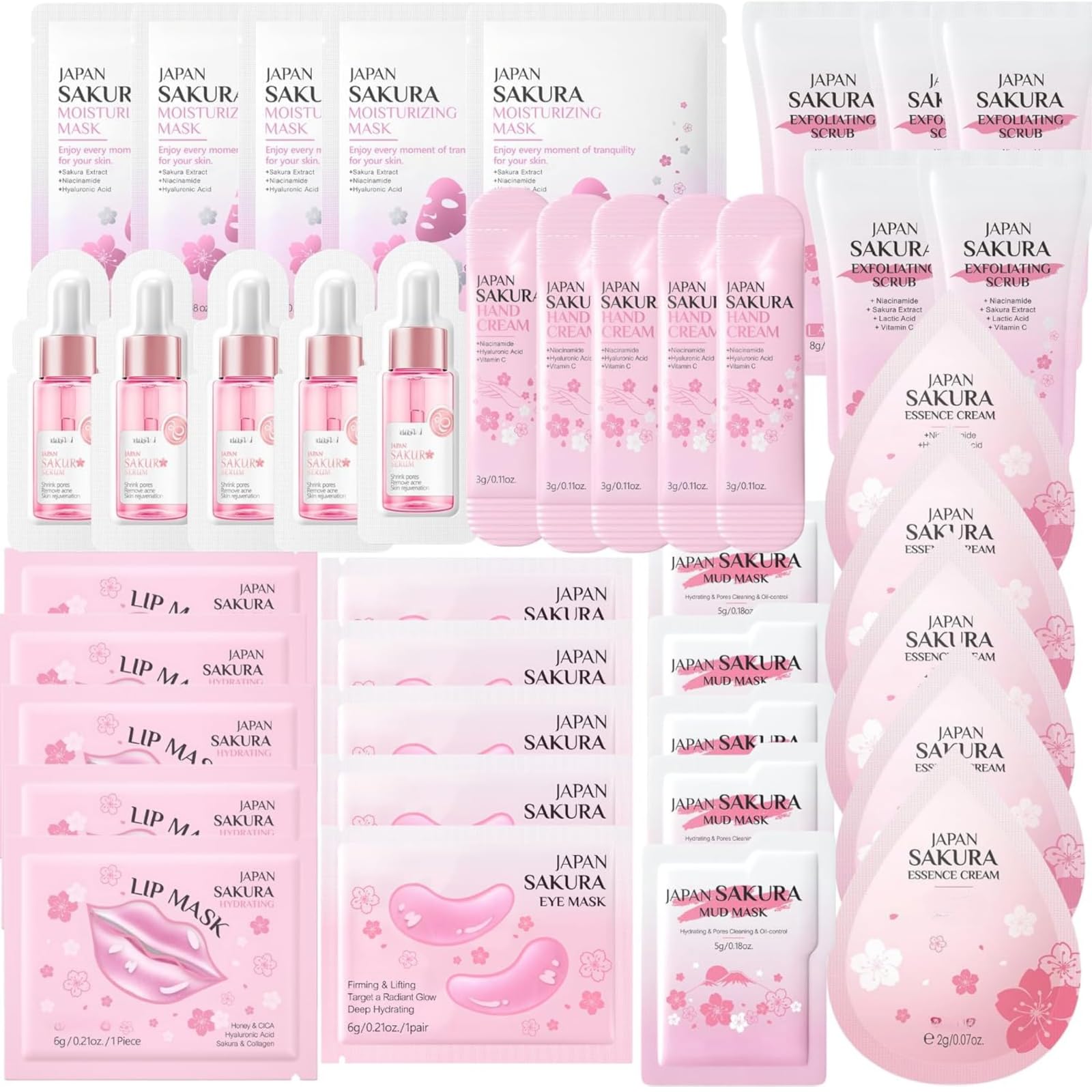 40-Piece Sakura Skincare Set – Pamper Gift for Women & Teens