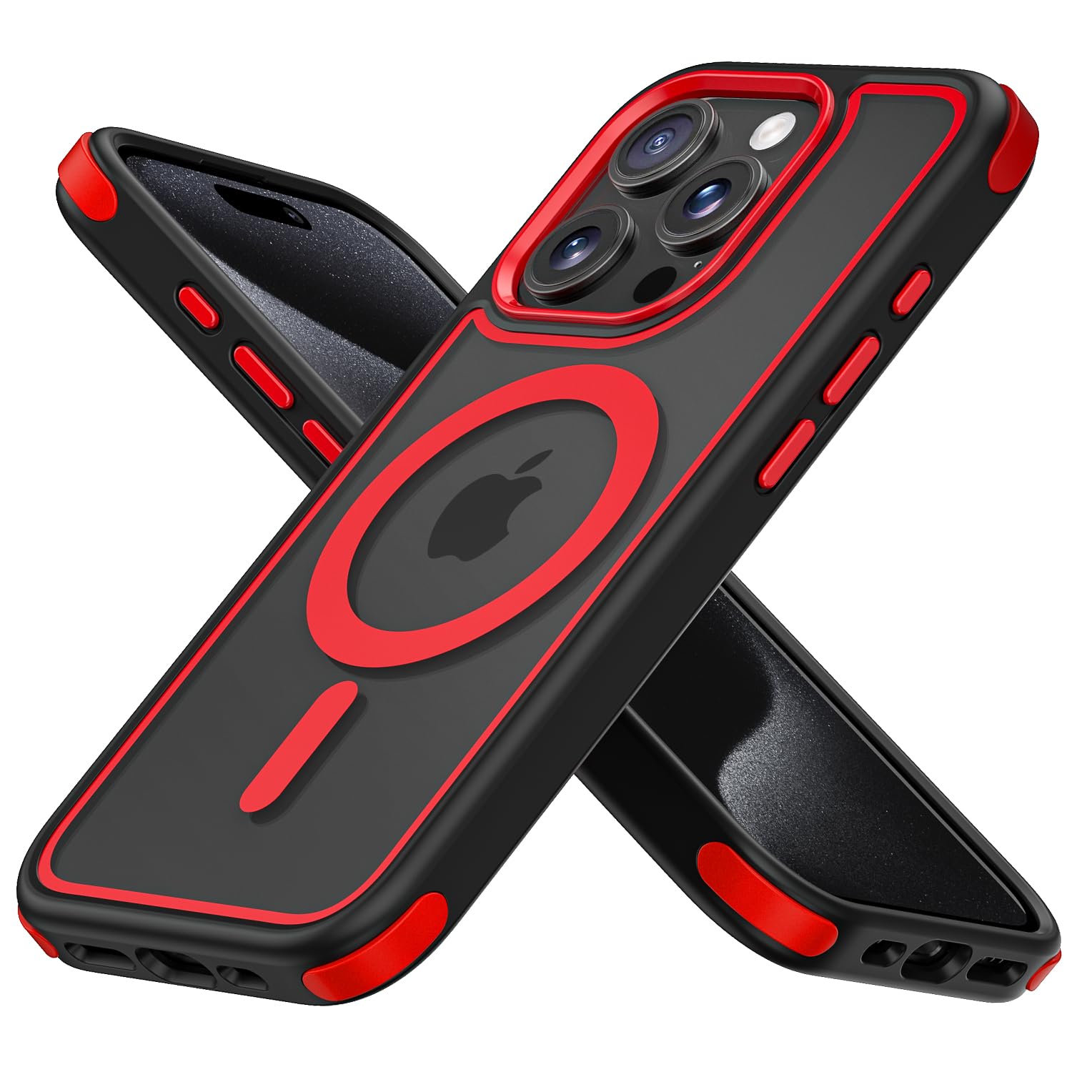 MobNano iPhone 15 Pro Max Magnetic Case – Shockproof Hybrid Clear Cover