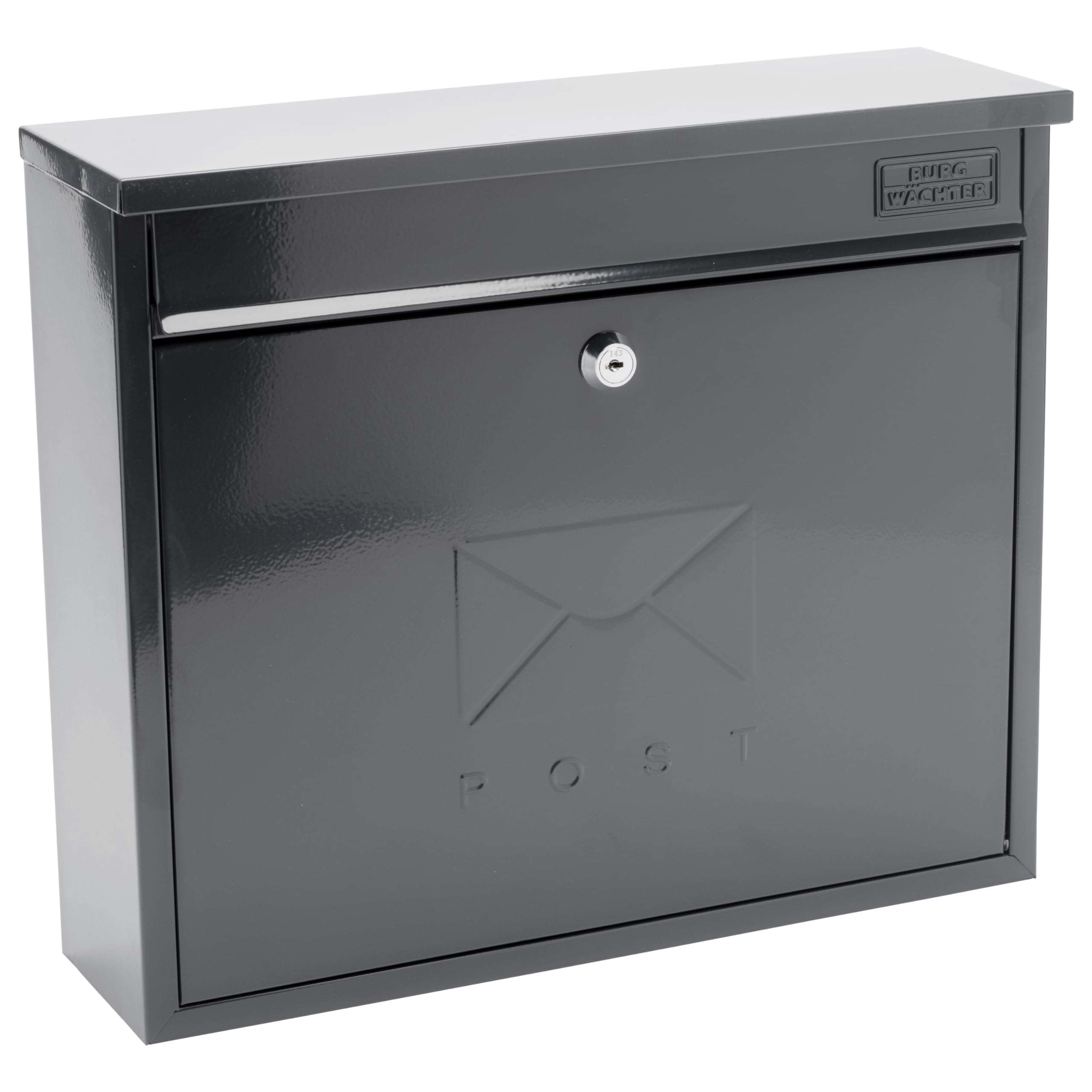 Burg-Wachter MB02A Post Box – Anthracite Steel Wall Mounted Mailbox