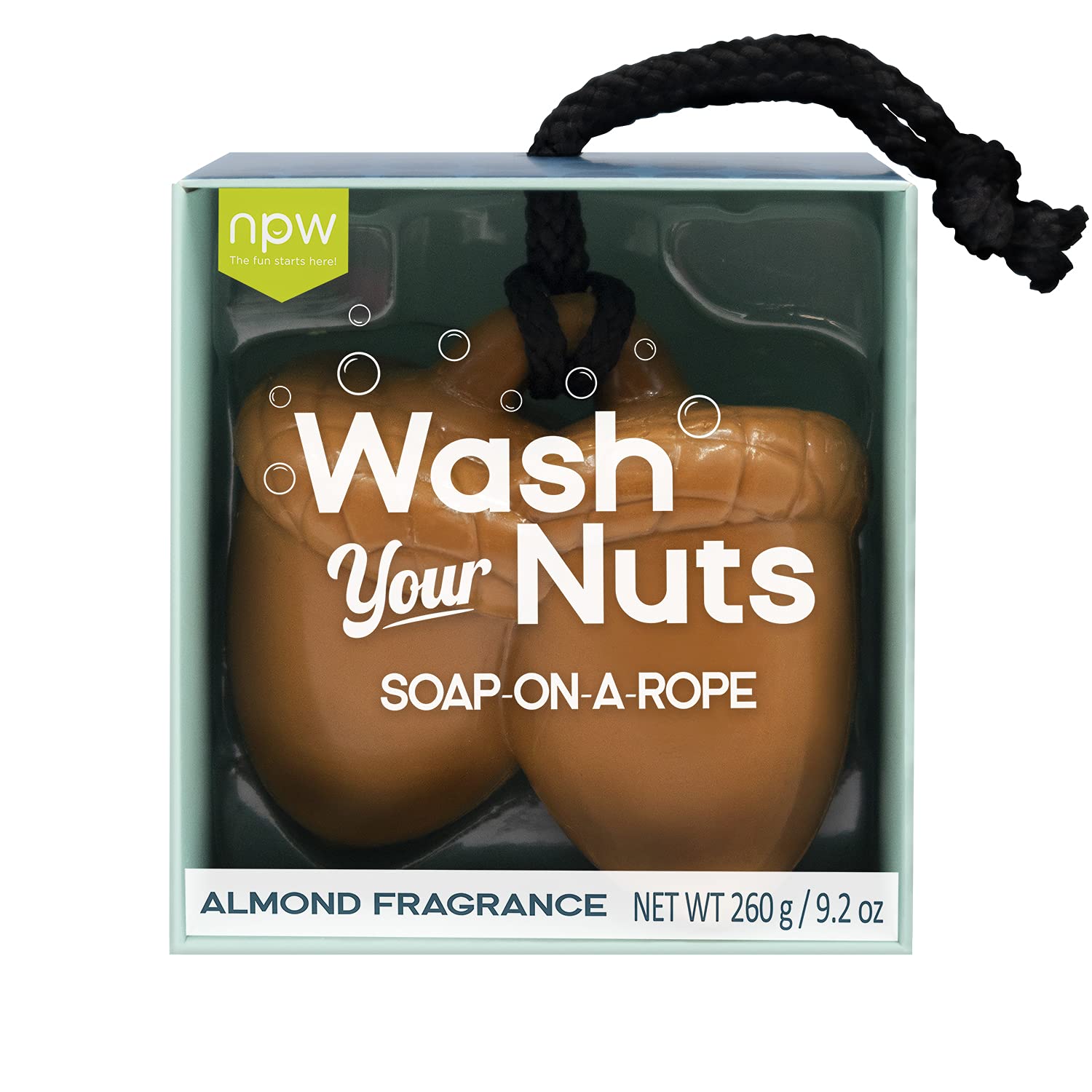 NPW Hello Handsome Wash Your Nuts Novelty Sandalwood Soap on a Rope