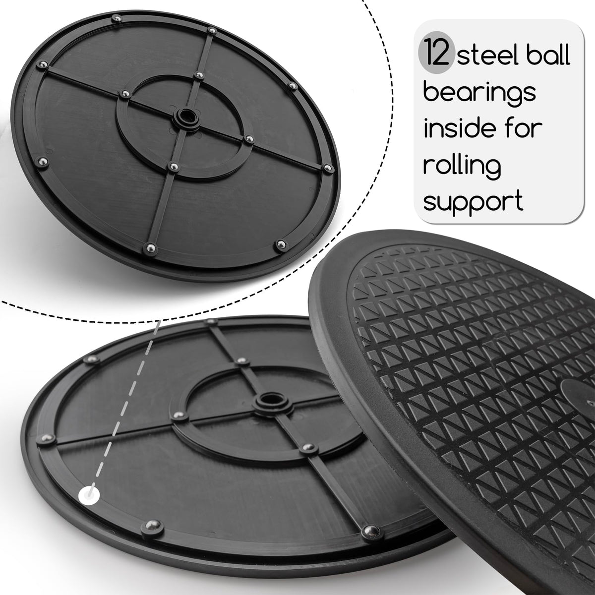 Famgee 12 Inch Lazy Susan Turntable Heavy Duty Rotating Swivel Stand Lazy Susan with Steel Ball Bearings for Flat Panel Monitors, Computer, TV - image 3