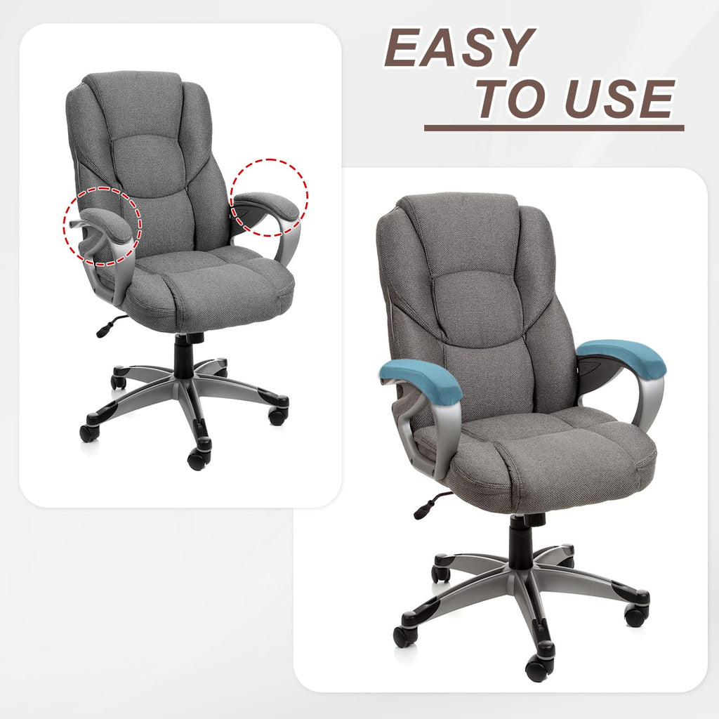 sourcing map Chair Armrest Slipcovers Covers, 32 x 8cm Polyester Removable Seat Hand Rest Protector for Office Chairs Desk ChairBrown - image 4