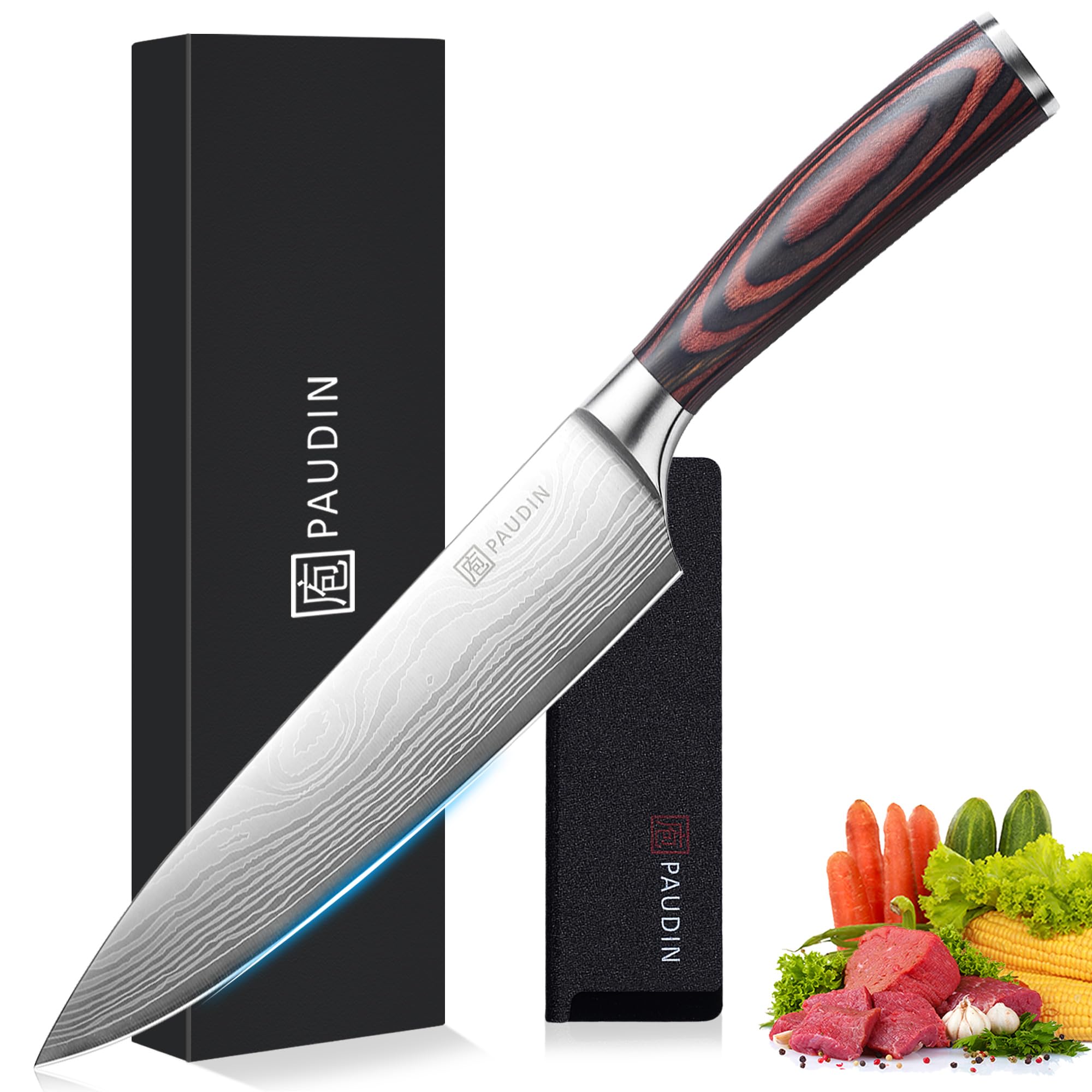PAUDIN 8 Inch Professional Chef Knife – High Carbon Stainless Steel