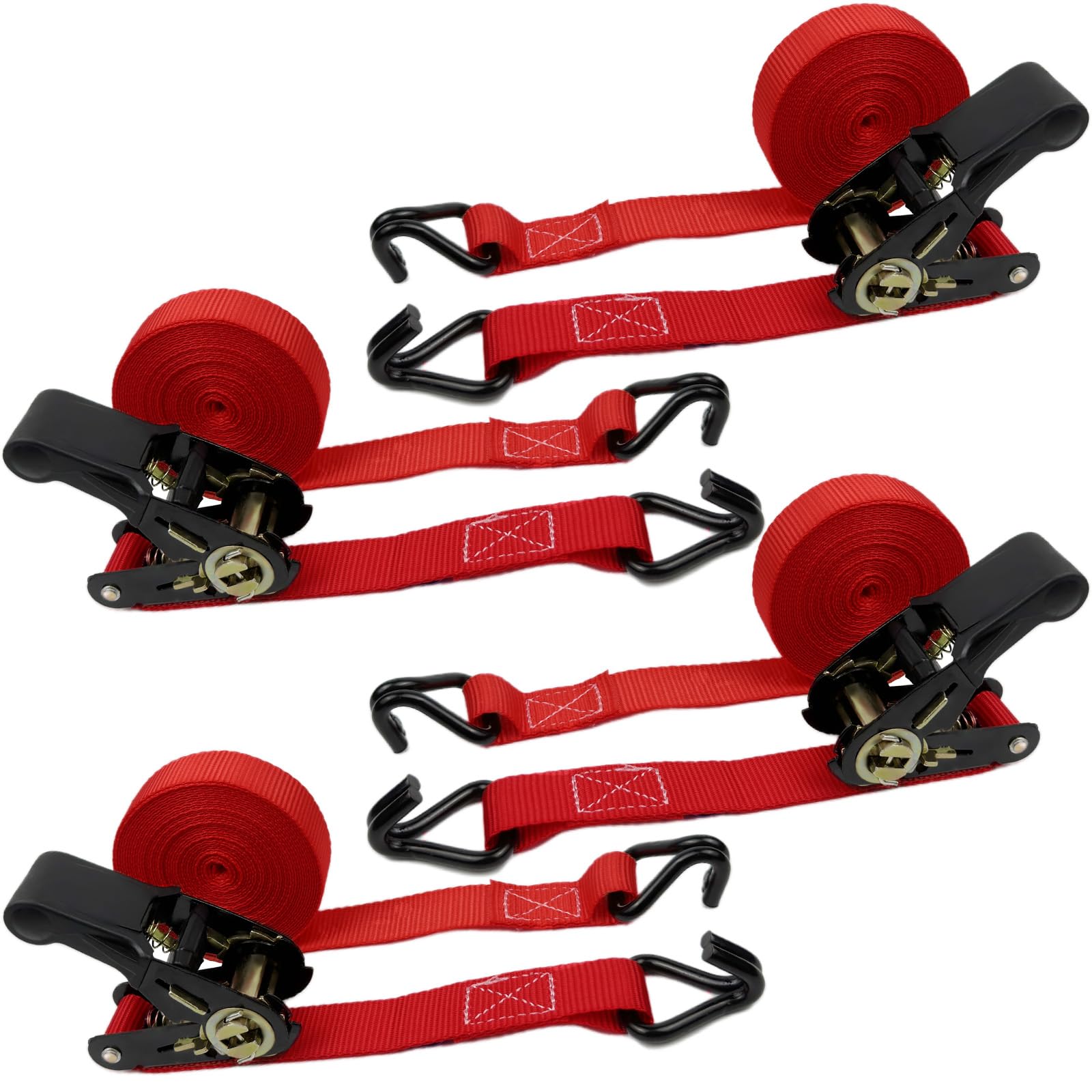 OWSYTOOL Ratchet Straps 4-Pack | 800KG Heavy Duty Tie Down Straps - 6M