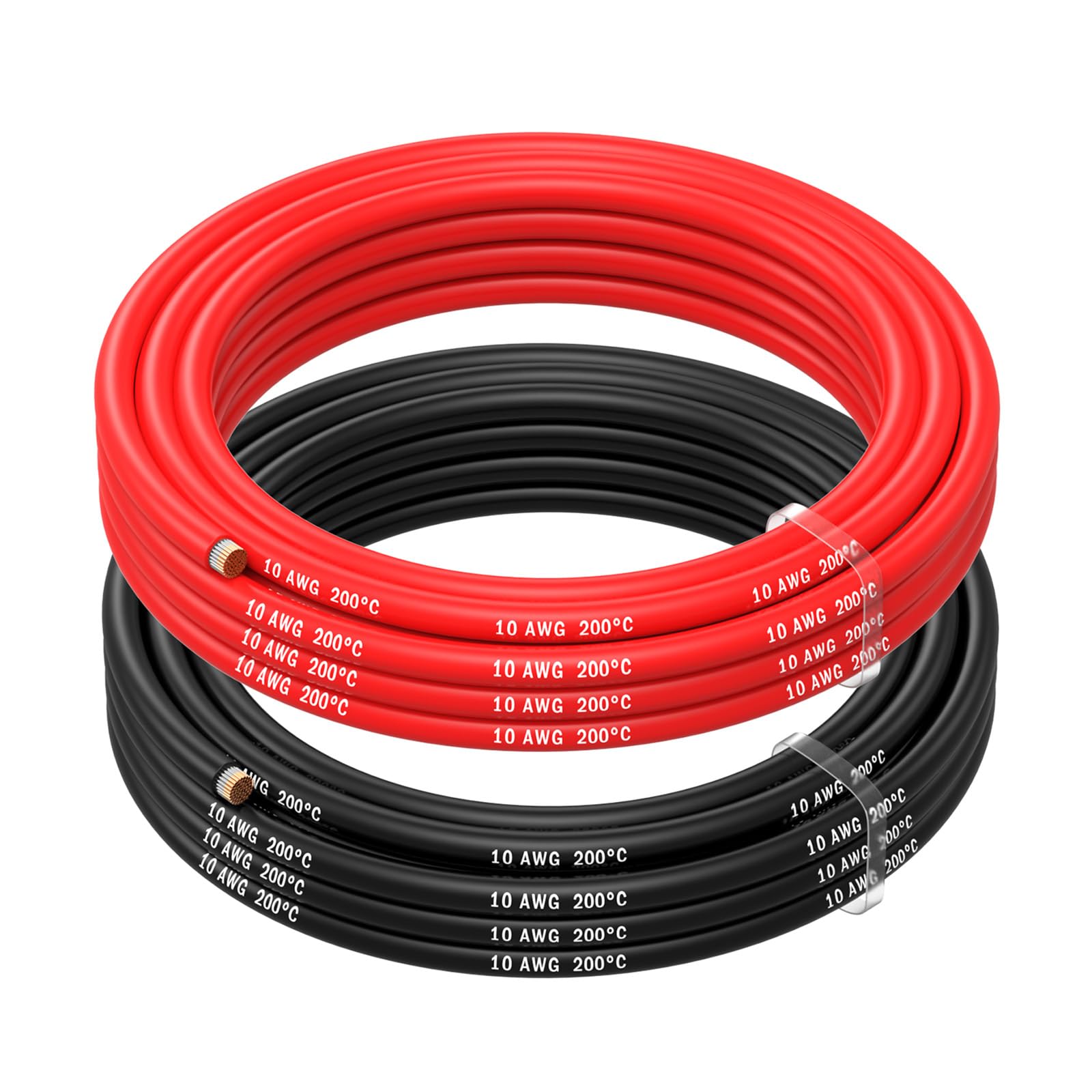 MMOBIEL 10 AWG Battery Cable | 2.5m Red & Black 1050 Strand Silicone Wire