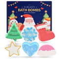 Kids Bath Bombs - 6 Pack Natural Bubble Bath Christmas Gift Set