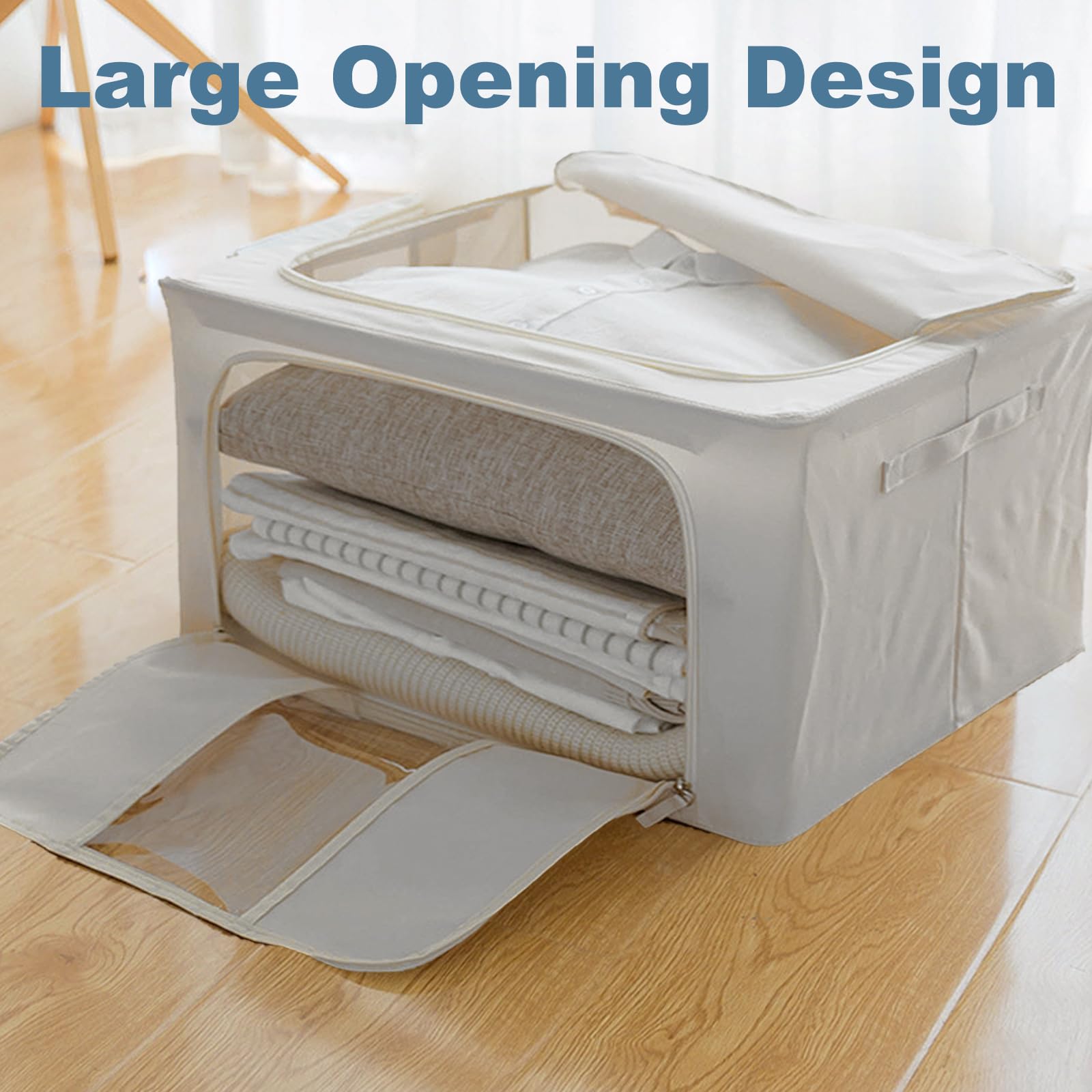 Jolof Store 6 Pack Clothes Storage Boxes – 22L Steel Frame Organisers