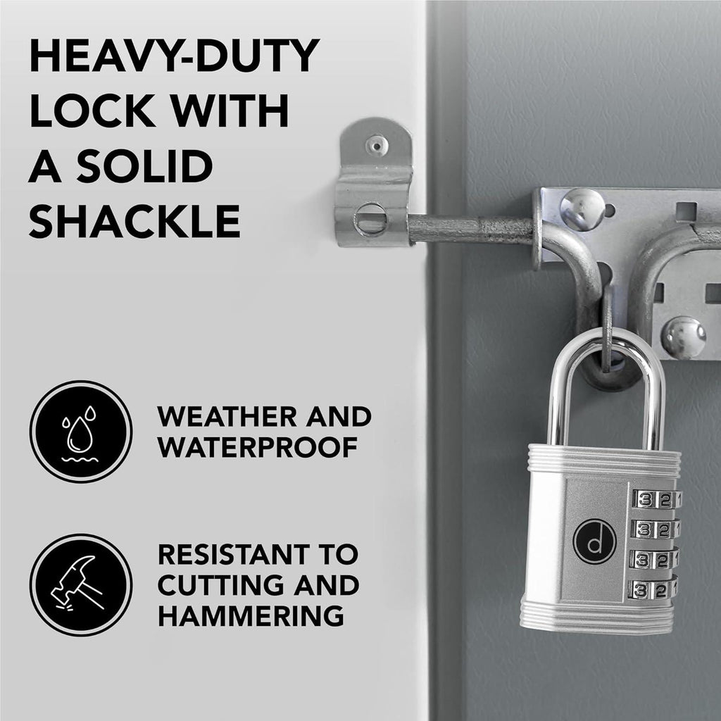 Desired Tools 4-Digit Combination Padlock – Heavy Duty Gym & Gate Lock