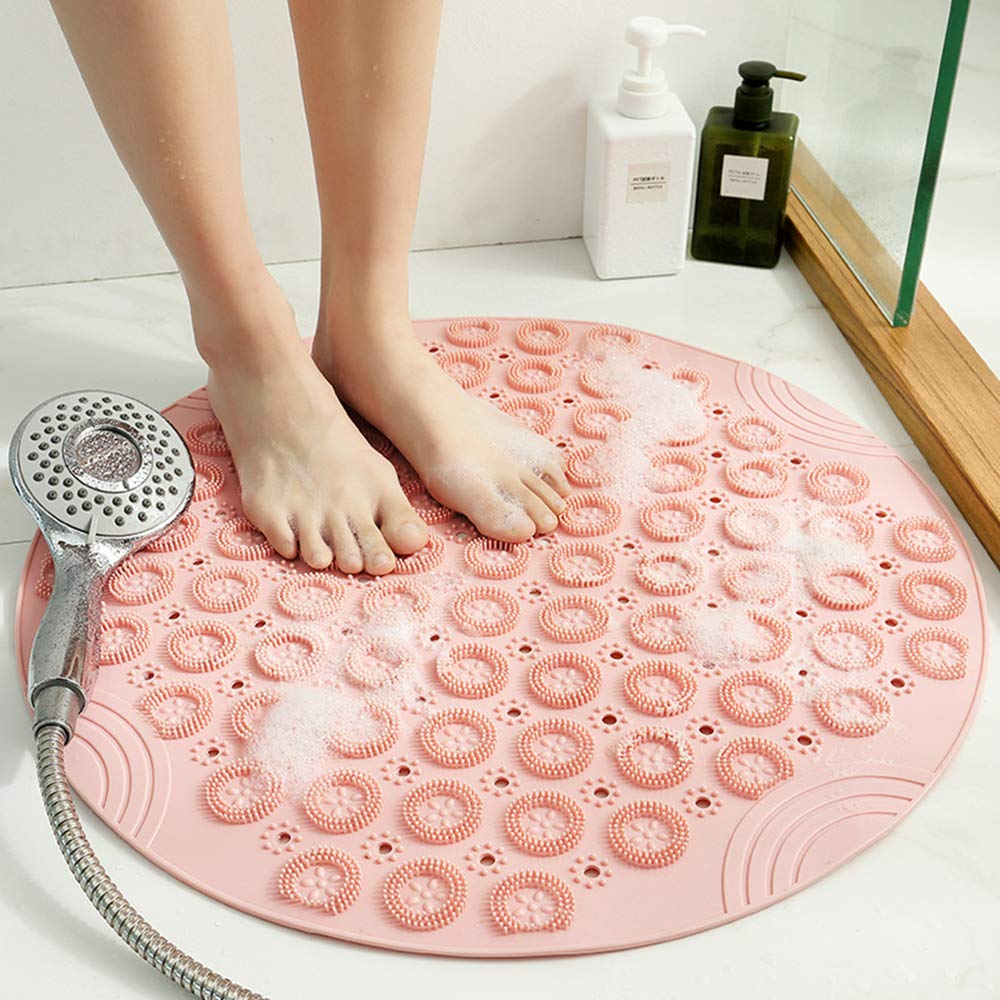 Round Non-Slip PVC Shower Mat – Antibacterial & Massage