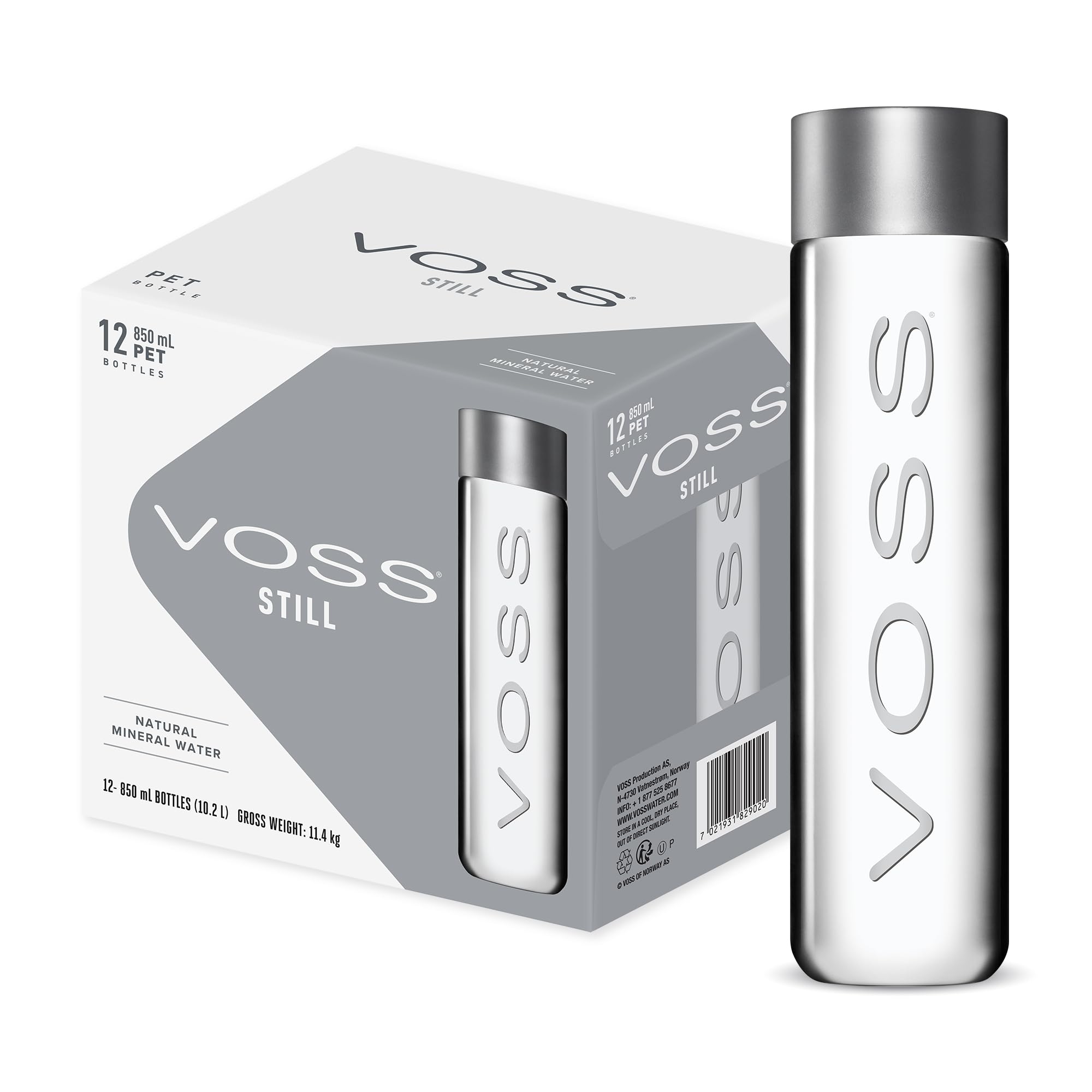 VOSS Still Natural Mineral Water – 12 x 850ml PET Bottles Bulk Pack