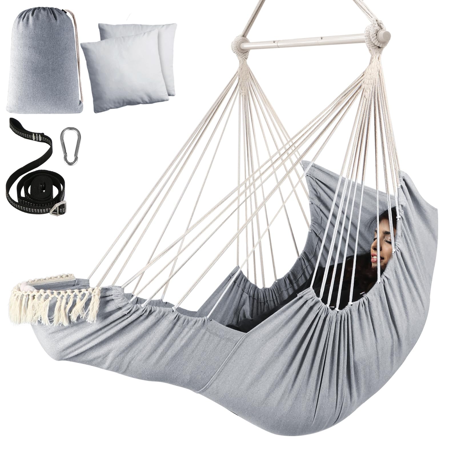 Chihee Hammock Chair with Foot Rest | Metal Spreader Bar Swing Chair