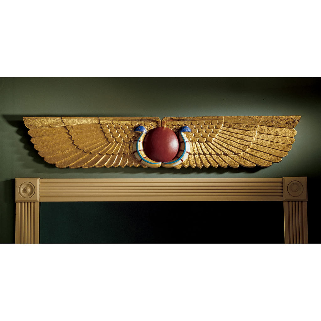 Design Toscano Egyptian Temple Wall Pediment – Hand-Painted Resin Decor