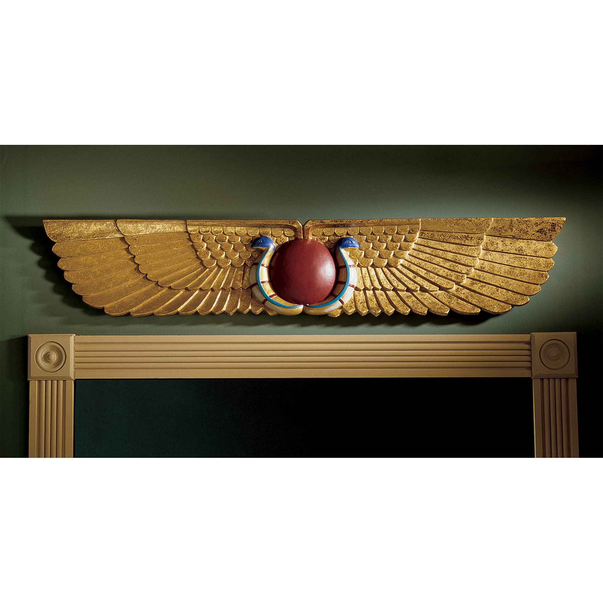 Design Toscano Egyptian Temple Wall Pediment – Hand-Painted Resin Decor