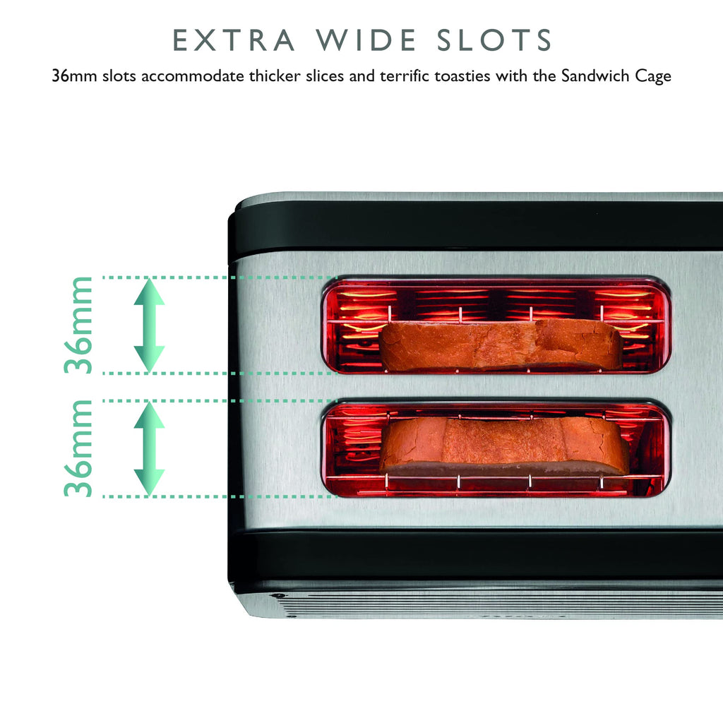 Dualit Architect 2 Slice Toaster | Brushed Stainless Steel & Black