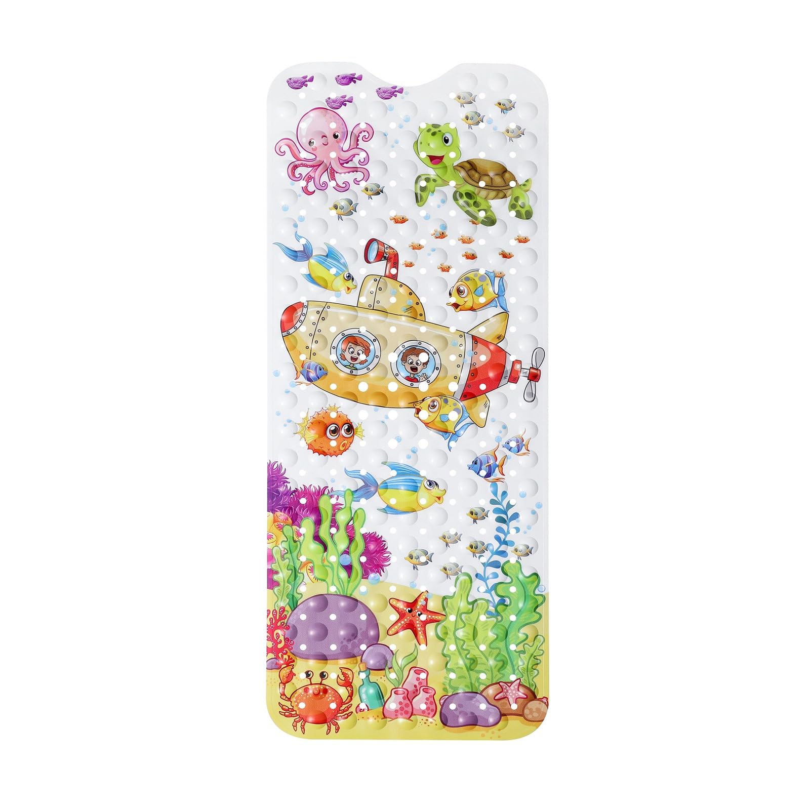 Kids Non-Slip Bath Mat | Cartoon Sea Animal PVC Shower Mat
