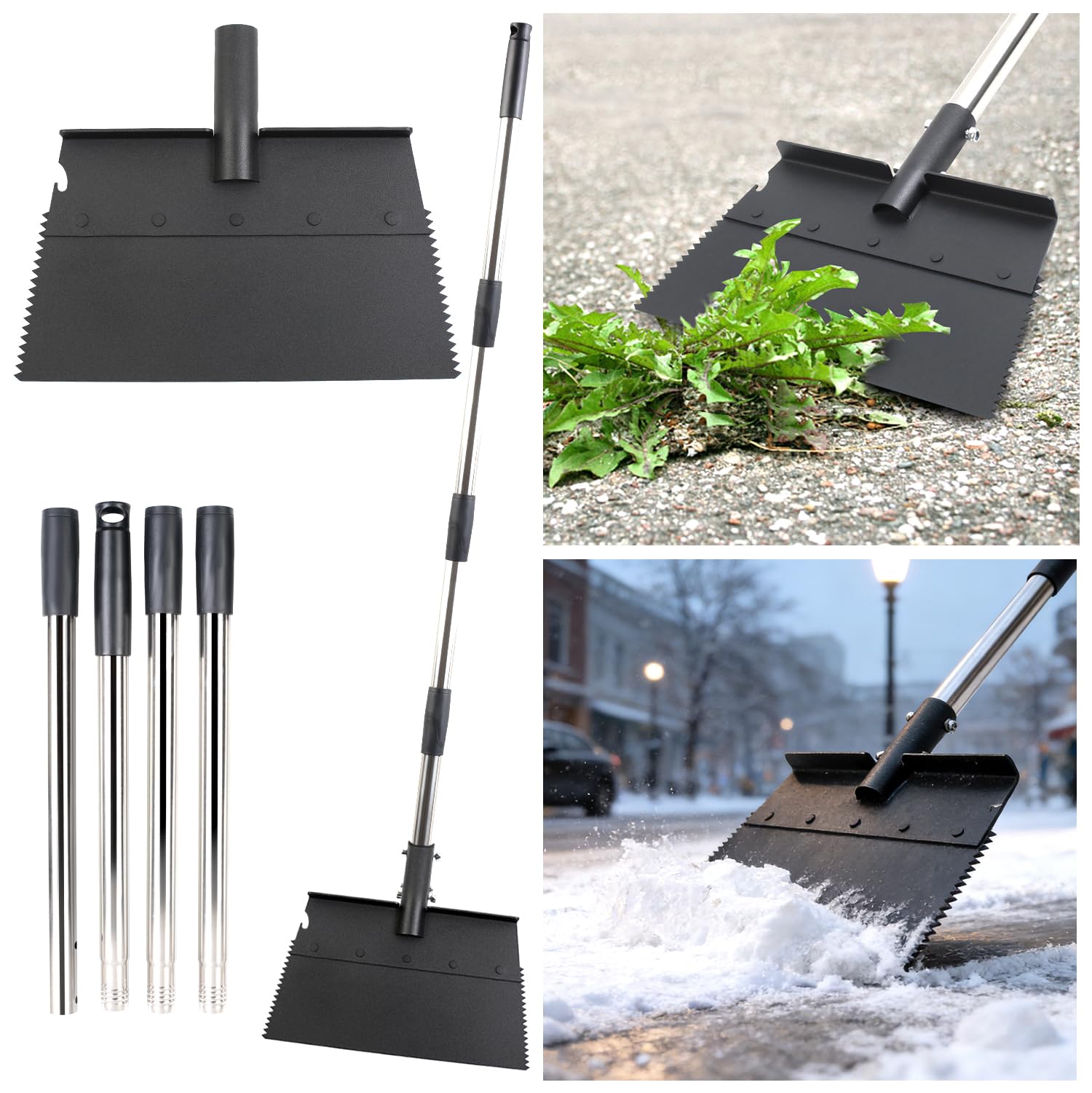 Jolof Store Garden Cleaning Shovel | 157cm Adjustable Handle Steel Scraper
