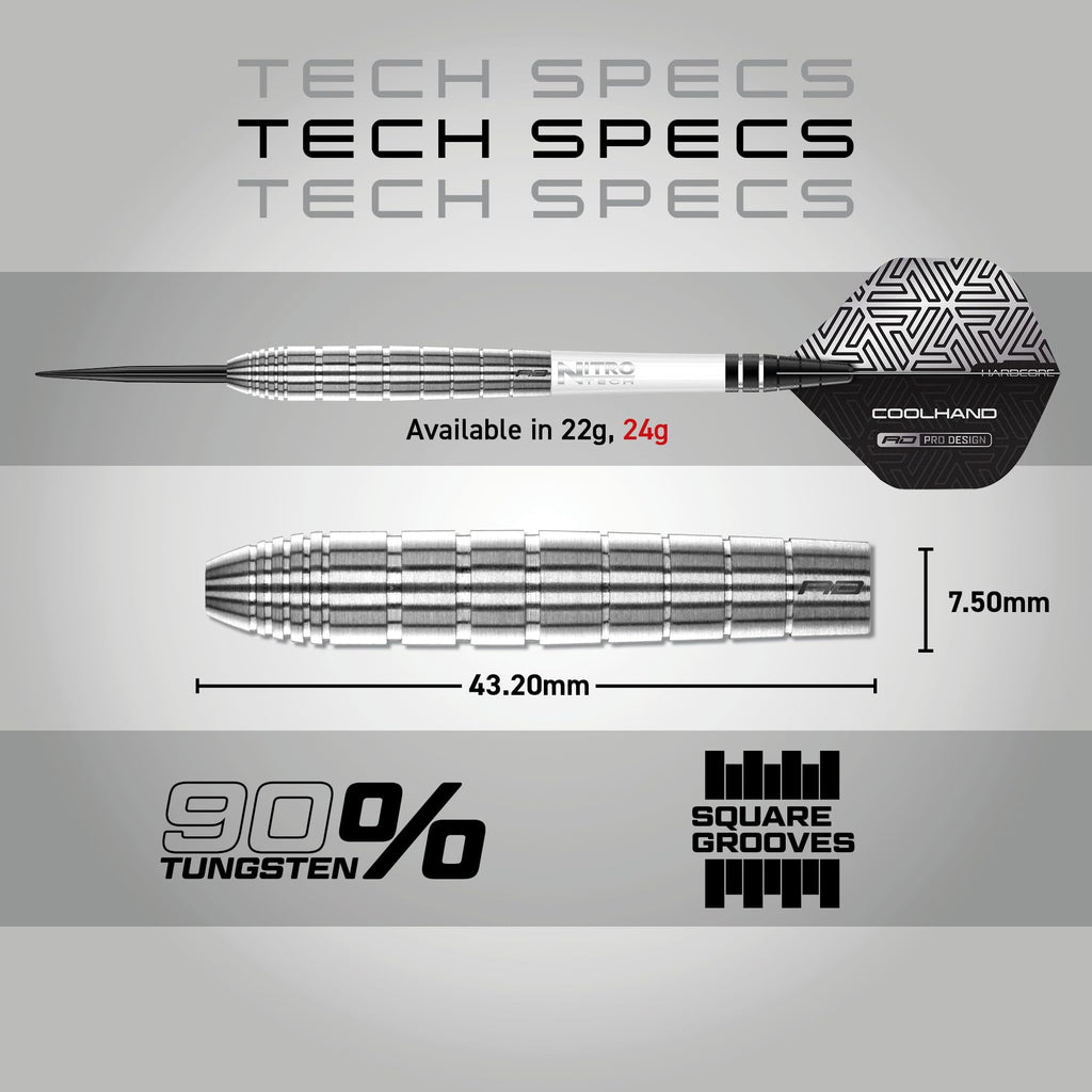 Red Dragon Luke Humphries TX1 Pioneer 24g Tungsten Darts Set