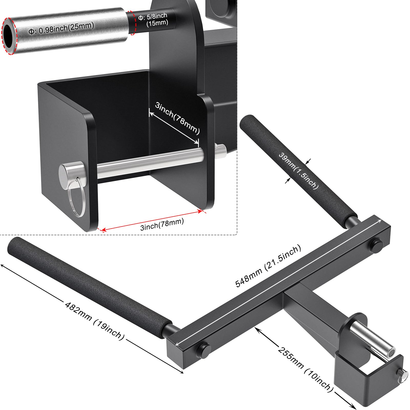 Kipika Y-Shaped Dip Bar Attachment for 2x2 and 3x3 Power Racks