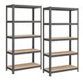 Songmics Heavy Duty Steel Shelving Units – Set of 2, 5-Tier, Dove Grey