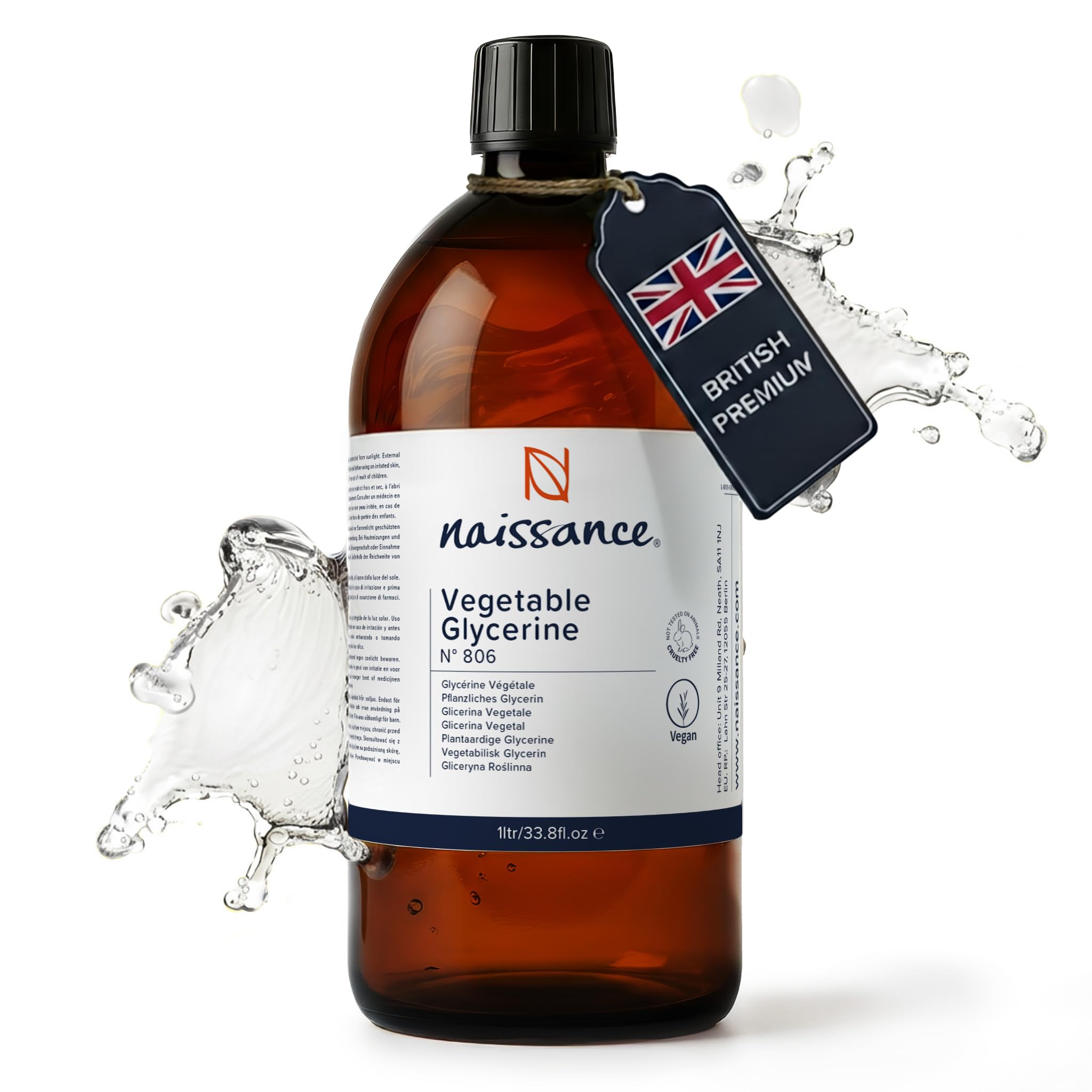 Naissance Vegetable Glycerine 1L | 100% Pure Pharmaceutical Grade