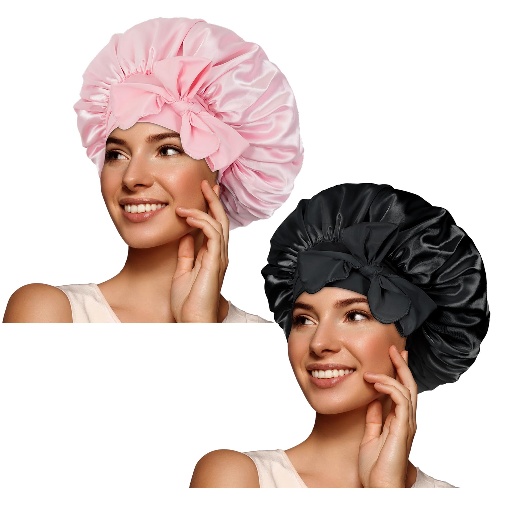 BONNET QUEEN Silk Satin Bonnet for Curly Hair | Adjustable Tie Band