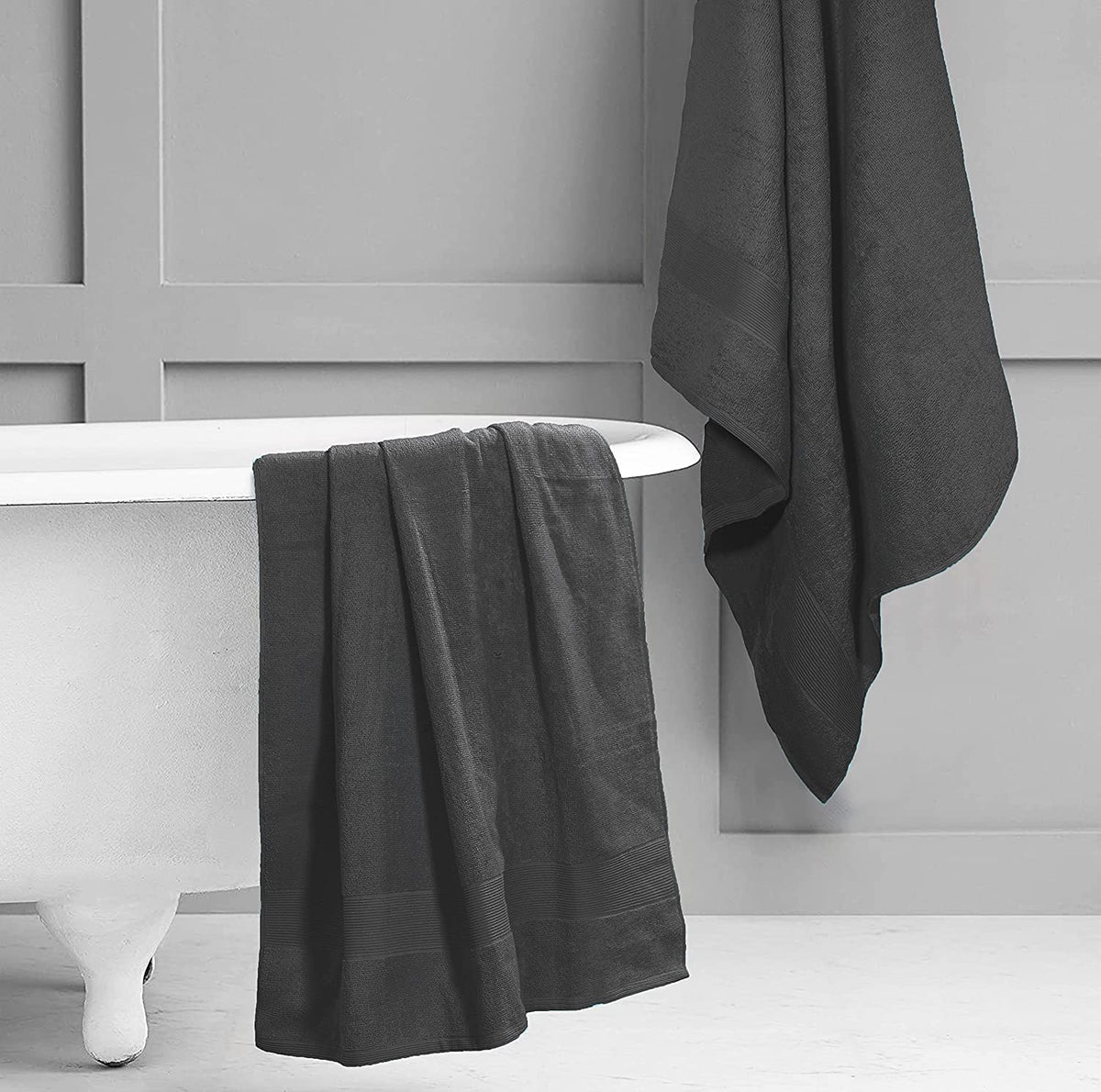 Textile Do Extra Large Super Jumbo Bath Sheet Towel 100% Egyptian Cotton XL Bath Sheets100 x 200 cm-600 GSM Charcoal