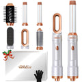 UKLISS 6-in-1 Hair Dryer Brush & Auto Air Curler Styler Set | White