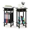 Furinno TURN-N-TUBE Side Table Set of 2, 3-Tier End Table with Storage Bin, Open Shelf Night Stand, Bedside Table, for Living Room, Bedroom - image 1