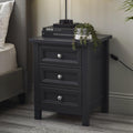 Julian Bowen Maine 3 Drawer Bedside Table - Anthracite Wood Nightstand