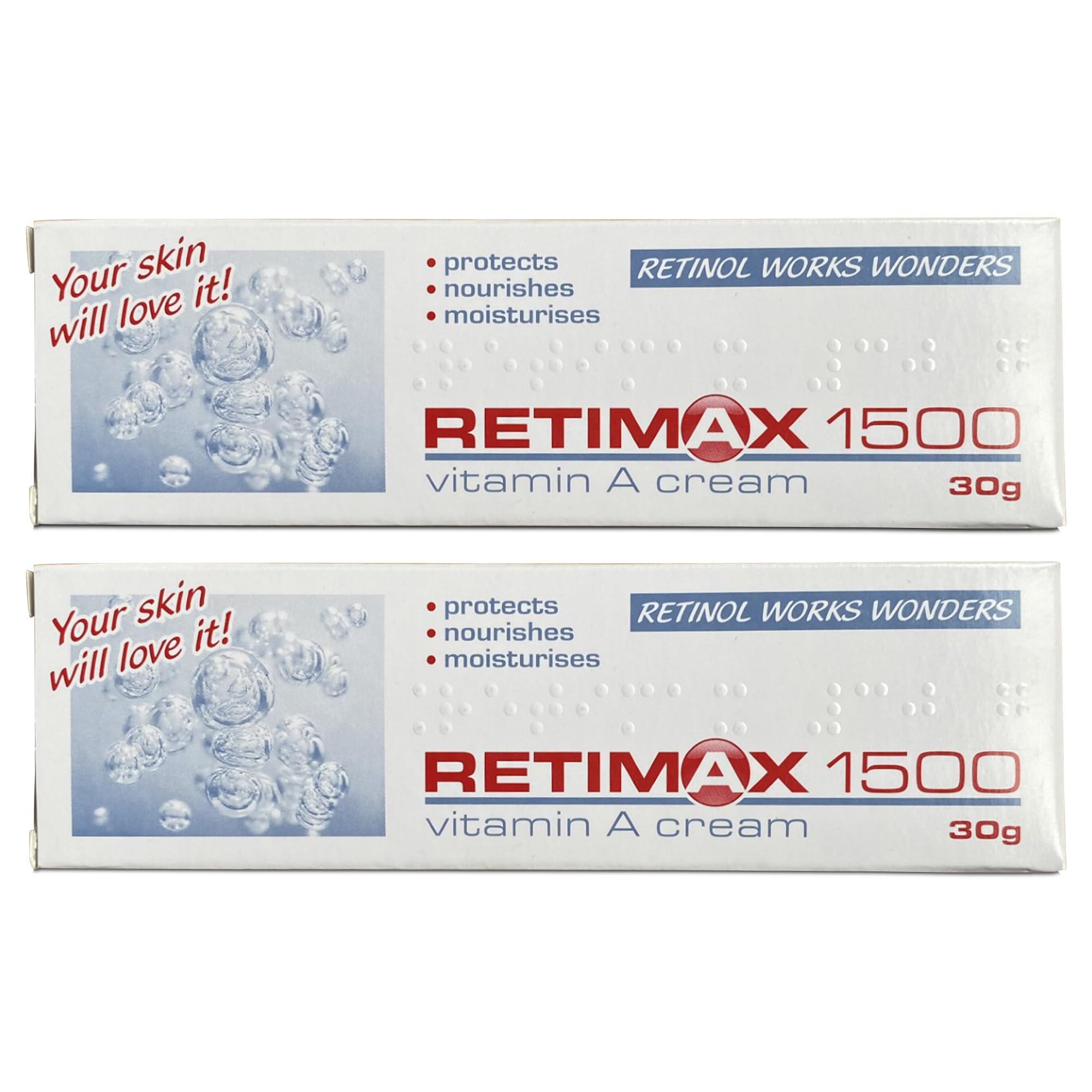 Retimax 1500 Vitamin A Retinol Cream - Anti-Ageing & Moisturising - 2 x 30g